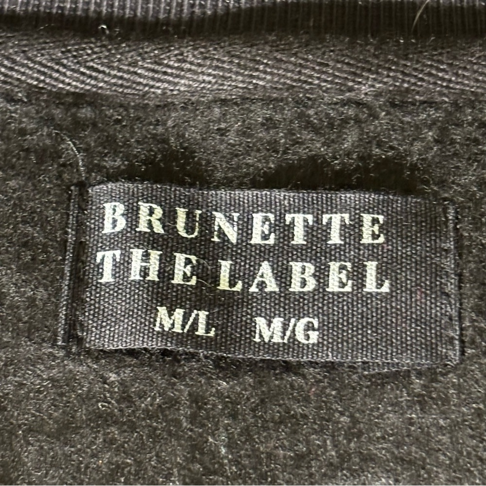 Brunette the Label prefaded oversized black sweatshirt “Partners in Wine” M/L - Picture 10 of 12